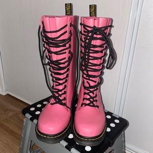 Pink Dr. Martens Rain Boots